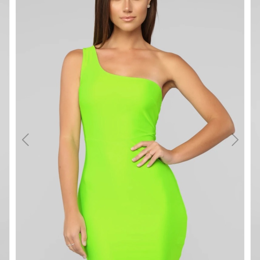 Neon one shoulder dress